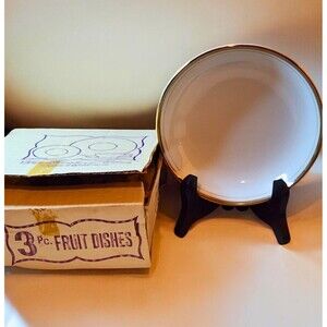 Royalton China Japan Island Gold – 3 Pc Fruit Dish Set, NOS in Box (Qty 2 Avail)